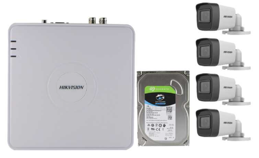 Hikvision HD-TVI 4 Channel Hi-Res DVR 4 Camera Base Kit