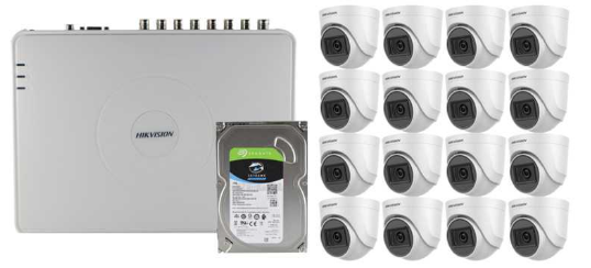 Hikvision HD-TVI 16 Channel Hi-Res DVR 16 Camera Base Kit
