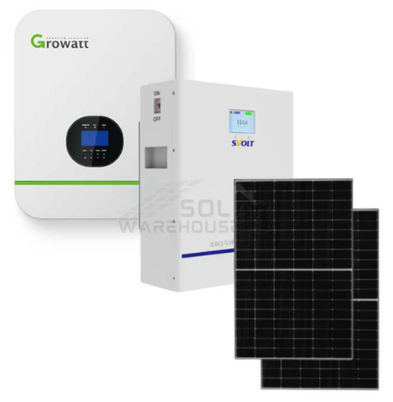 3KVA Growatt 3000 Watt 2.71 KWh Svolt Lithium 2X 455W Mono Panels Combo Kit