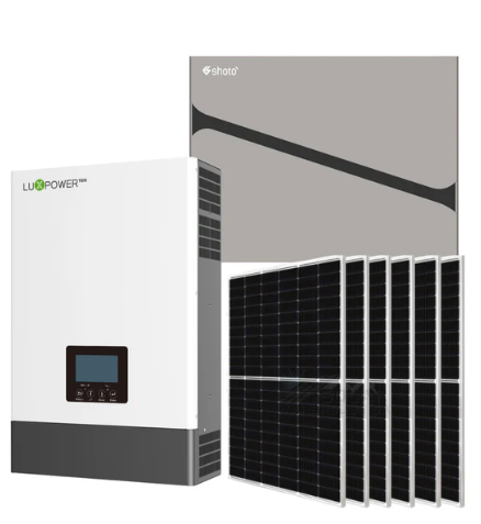 5KVA MPPT Luxpower Load Shedding Shoto 5.12 KWh Combo Backup Power Kit With 6x Solar 455W Solar Panels Mono